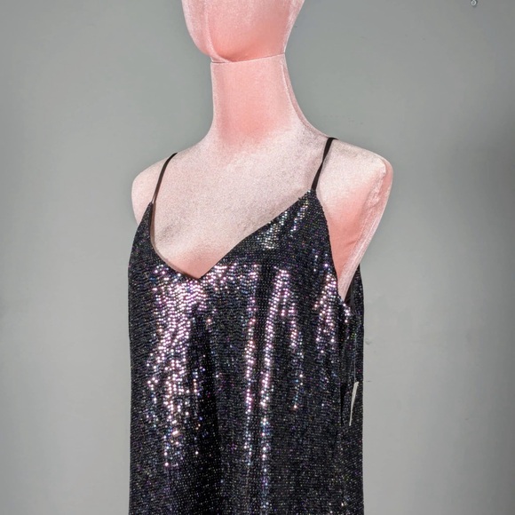 NWT BAR III METALLIC MINI SLIP DRESS  - Large - Picture 3 of 9
